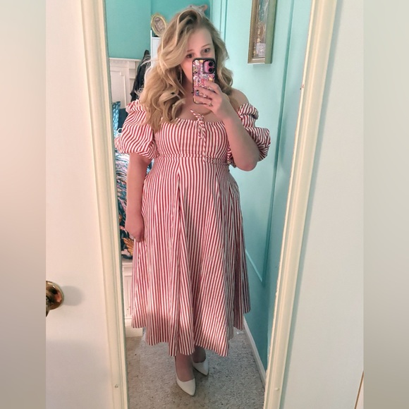 Selkie Dresses & Skirts - Selkie Day Dress Red and White Striped - RARE